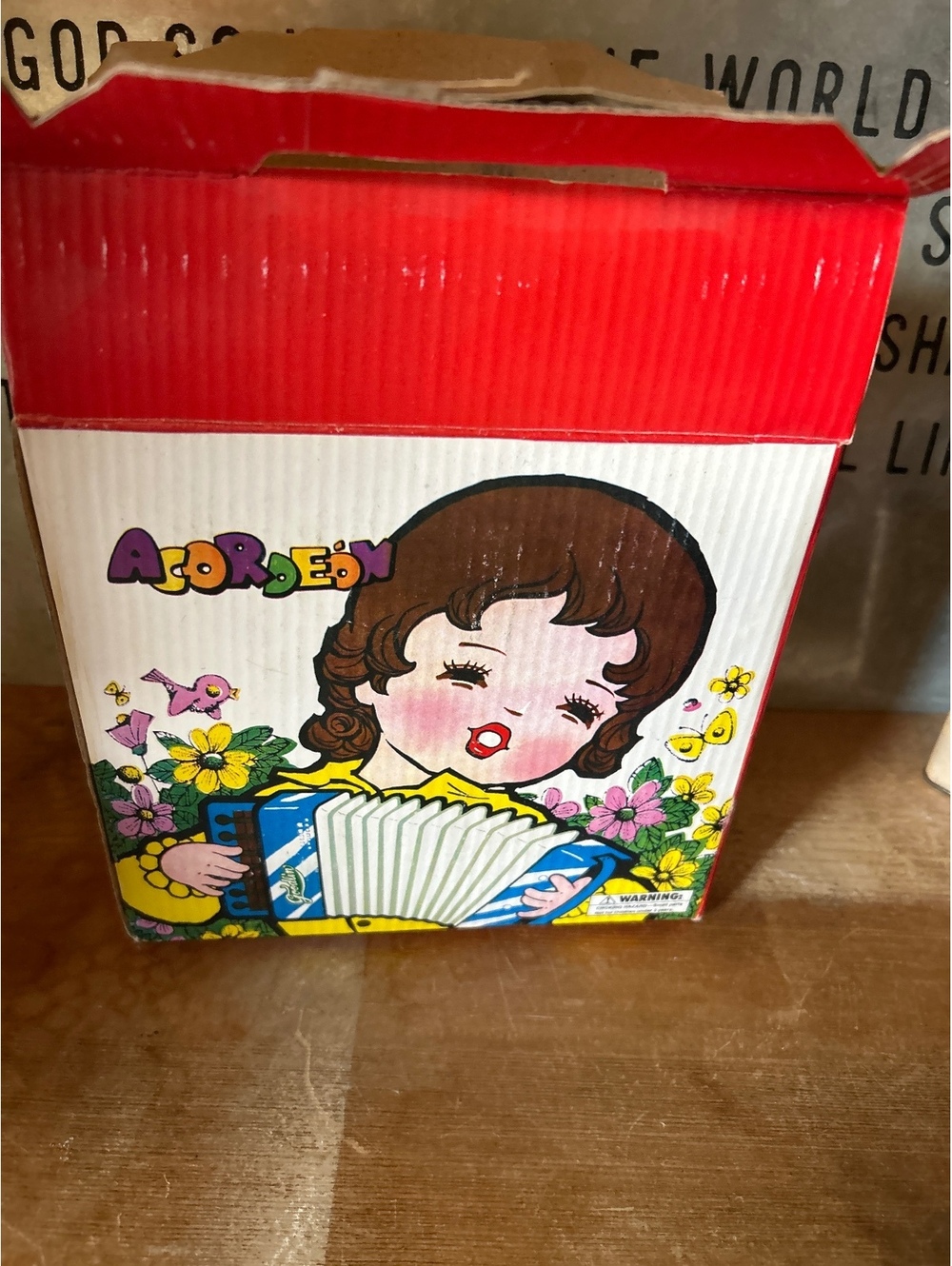 Goodtime Vintage Mini Accordion Toy with Original Box
